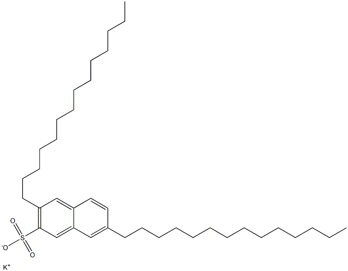 3,7-Ditetradecyl-2-naphthalenesulfonic acid potassium salt Struktur