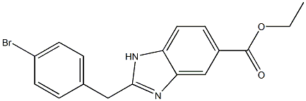 2-(4-Bromobenzyl)-1H-benzimidazole-5-carboxylic acid ethyl ester Struktur