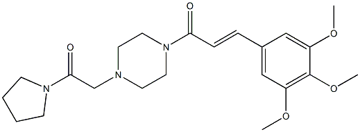 1-[(1-Pyrrolidinylcarbonyl)methyl]-4-(3,4,5-trimethoxycinnamoyl)piperazine Struktur