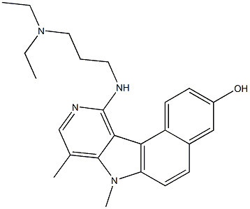 11-(3-Diethylaminopropylamino)-3-hydroxy-7,8-dimethyl-7H-benzo[e]pyrido[4,3-b]indole Struktur