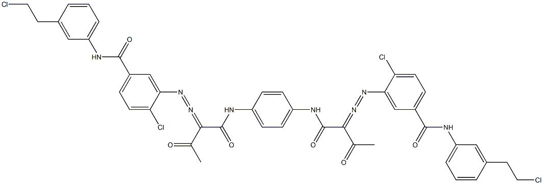 3,3'-[1,4-Phenylenebis[iminocarbonyl(acetylmethylene)azo]]bis[N-[3-(2-chloroethyl)phenyl]-4-chlorobenzamide] Struktur