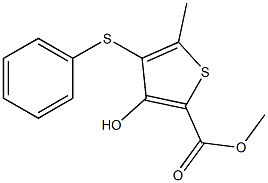 3-Hydroxy-5-methyl-4-phenylthiothiophene-2-carboxylic acid methyl ester Struktur