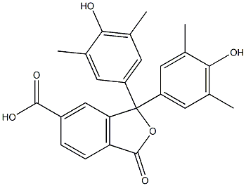 1,3-Dihydro-1,1-bis(4-hydroxy-3,5-dimethylphenyl)-3-oxoisobenzofuran-6-carboxylic acid Struktur