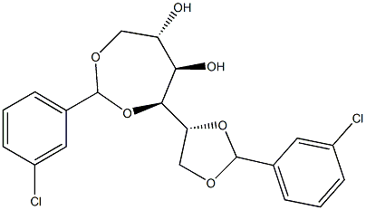 1-O,4-O:5-O,6-O-Bis(3-chlorobenzylidene)-D-glucitol Struktur