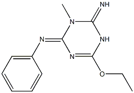 1-Methyl-2-imino-4-ethoxy-6-(phenylimino)-1,2,3,6-tetrahydro-1,3,5-triazine Struktur