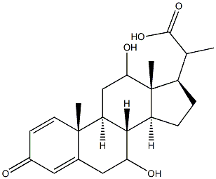 7,12-Dihydroxy-3-oxopregna-1,4-diene-20-carboxylic acid Struktur