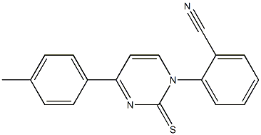 1-(2-Cyanophenyl)-4-(4-methylphenyl)pyrimidine-2(1H)-thione Struktur