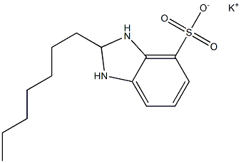 2,3-Dihydro-2-heptyl-1H-benzimidazole-4-sulfonic acid potassium salt Struktur