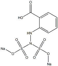 o-[N,N'-Bis(sodiosulfo)hydrazino]benzoic acid Struktur