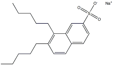 7,8-Dipentyl-2-naphthalenesulfonic acid sodium salt Struktur