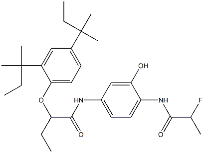 2-(2-Fluoropropionylamino)-5-[2-(2,4-di-tert-amylphenoxy)butyrylamino]phenol Struktur