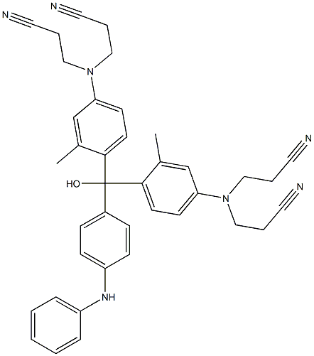 Bis[4-[N,N-bis(2-cyanoethyl)amino]-2-methylphenyl](p-anilinophenyl)methanol Struktur