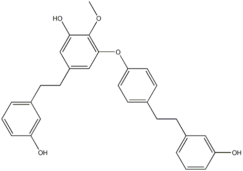 2-Methoxy-3-[4-[2-(3-hydroxyphenyl)ethyl]phenoxy]-5-[2-(3-hydroxyphenyl)ethyl]phenol Struktur