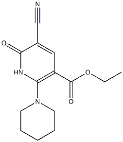 2-Oxo-3-cyano-6-piperidino-1,2-dihydropyridine-5-carboxylic acid ethyl ester Struktur