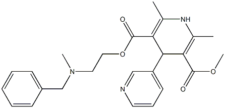 4-(Pyridin-3-yl)-1,4-dihydro-2,6-dimethylpyridine-3,5-dicarboxylic acid 3-methyl 5-[2-(N-methyl-N-benzylamino)ethyl] ester Struktur