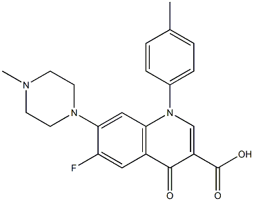 6-Fluoro-1-(4-methylphenyl)-1,4-dihydro-7-(4-methyl-1-piperazinyl)-4-oxoquinoline-3-carboxylic acid Struktur