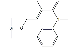 N-Methyl-N-[(E)-1-methylene-2-methyl-4-(trimethylsilyl)oxy-2-butenyl]aniline Struktur