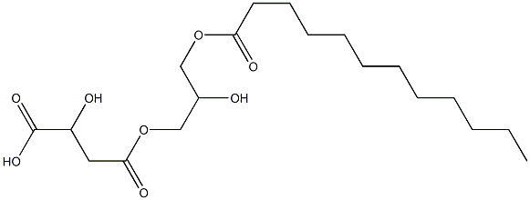 D-Malic acid hydrogen 4-(2-hydroxy-3-dodecanoyloxypropyl) ester Struktur