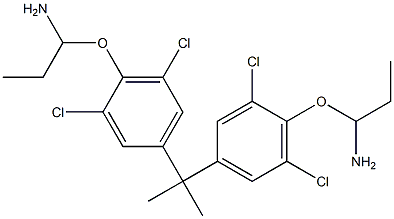 2,2-Bis[3,5-dichloro-4-(1-aminopropoxy)phenyl]propane Struktur