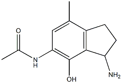 3-Amino-2,3-dihydro-5-acetylamino-7-methyl-1H-inden-4-ol Struktur