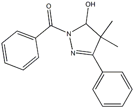 4,4-Dimethyl-5-phenyl-3,4-dihydro-2-(benzoyl)-2H-pyrazol-3-ol Struktur