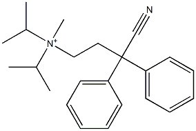 3-Cyano-3,3-diphenyl-N,N-diisopropyl-N-methyl-1-propanaminium Struktur