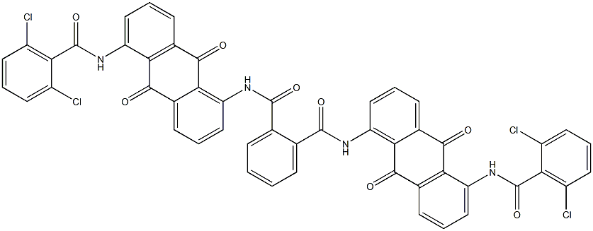 N,N'-Bis[5-(2,6-dichlorobenzoylamino)-9,10-dihydro-9,10-dioxoanthracen-1-yl]phthalamide Struktur