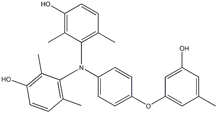 N,N-Bis(3-hydroxy-2,6-dimethylphenyl)-4-(3-hydroxy-5-methylphenoxy)benzenamine Struktur