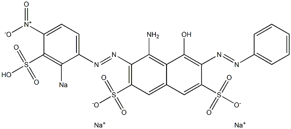 4-Amino-5-hydroxy-6-phenylazo-3-[(4-nitro-2-sodiosulfophenyl)azo]naphthalene-2,7-disulfonic acid disodium salt Struktur