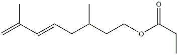 Propionic acid 3,7-dimethyl-5,7-octadienyl ester Struktur