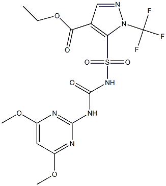 1-Trifluoromethyl-5-[3-(4,6-dimethoxy-2-pyrimidinyl)ureidosulfonyl]-1H-pyrazole-4-carboxylic acid ethyl ester Struktur