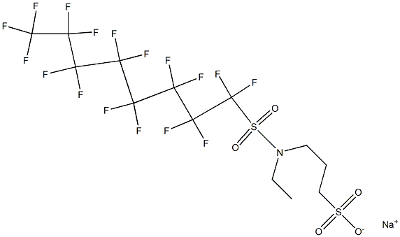 3-[N-(Heptadecafluorooctylsulfonyl)-N-ethylamino]-1-propanesulfonic acid sodium salt Struktur