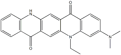 3-(Dimethylamino)-5-ethyl-5,12-dihydroquino[2,3-b]acridine-7,14-dione Struktur