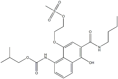 N-[6-(N-Butylcarbamoyl)-5-hydroxy-8-[2-(methylsulfonyloxy)ethoxy]-1-naphtyl]carbamic acid isobutyl ester Struktur