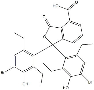 1,1-Bis(4-bromo-2,6-diethyl-3-hydroxyphenyl)-1,3-dihydro-3-oxoisobenzofuran-4-carboxylic acid Struktur