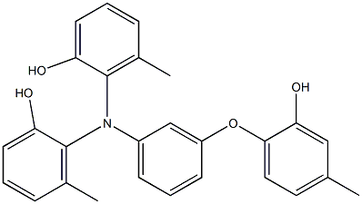 N,N-Bis(2-hydroxy-6-methylphenyl)-3-(2-hydroxy-4-methylphenoxy)benzenamine Struktur