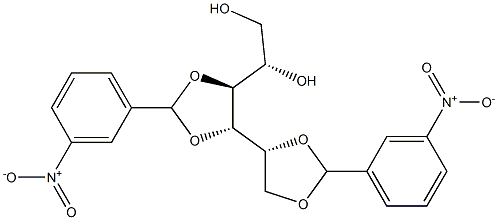 1-O,2-O:3-O,4-O-Bis(3-nitrobenzylidene)-L-glucitol Struktur