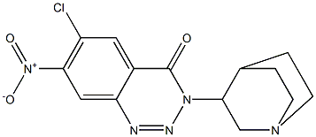 3-(1-Azabicyclo[2.2.2]octan-3-yl)-6-chloro-7-nitro-1,2,3-benzotriazin-4(3H)-one Struktur