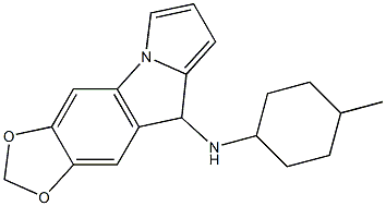 6,7-(Methylenebisoxy)-N-(4-methylcyclohexyl)-9H-pyrrolo[1,2-a]indol-9-amine Struktur