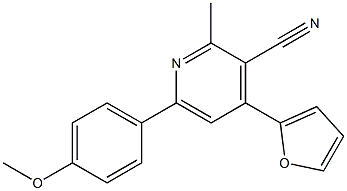 2-Methyl-4-(2-furyl)-6-(4-methoxyphenyl)pyridine-3-carbonitrile Struktur