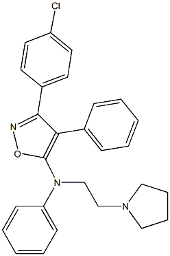 5-[N-Phenyl-N-[2-(pyrrolidin-1-yl)ethyl]amino]-4-phenyl-3-(4-chlorophenyl)isoxazole Struktur