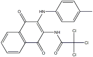 2-(4-Methylphenyl)amino-3-(trichloroacetyl)amino-1,4-naphthoquinone Struktur