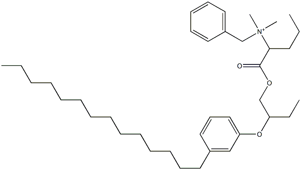 N,N-Dimethyl-N-benzyl-N-[1-[[2-(3-tetradecylphenyloxy)butyl]oxycarbonyl]butyl]aminium Struktur