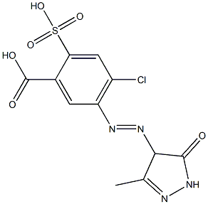 4-[[(5-Methyl-3-oxo-2,4-dihydro-3H-pyrazol)-4-yl]azo]-2-carboxy-5-chlorobenzenesulfonic acid Struktur