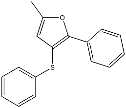 5-Methyl-2-phenyl-3-(phenylthio)furan Struktur