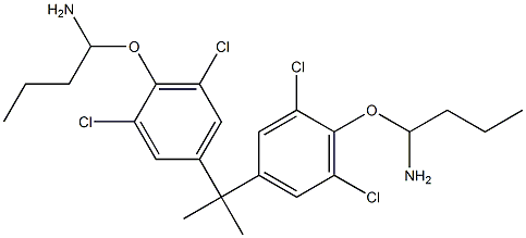 2,2-Bis[3,5-dichloro-4-(1-aminobutoxy)phenyl]propane Struktur