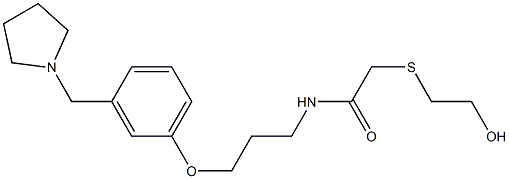 N-[3-[3-[(Pyrrolidin-1-yl)methyl]phenoxy]propyl]-2-[(2-hydroxyethyl)thio]acetamide Struktur