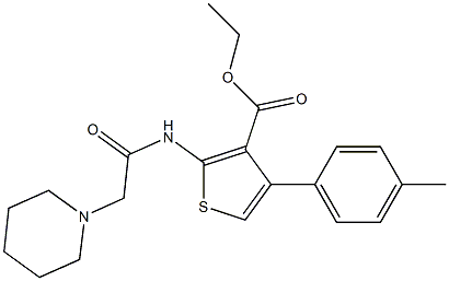 2-[[Piperidinoacetyl]amino]-4-(4-methylphenyl)thiophene-3-carboxylic acid ethyl ester Struktur