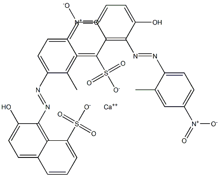 Bis[1-[(2-methyl-4-nitrophenyl)azo]-2-hydroxy-8-naphthalenesulfonic acid]calcium salt Struktur