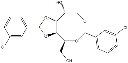 2-O,6-O:3-O,4-O-Bis(3-chlorobenzylidene)-D-glucitol Struktur